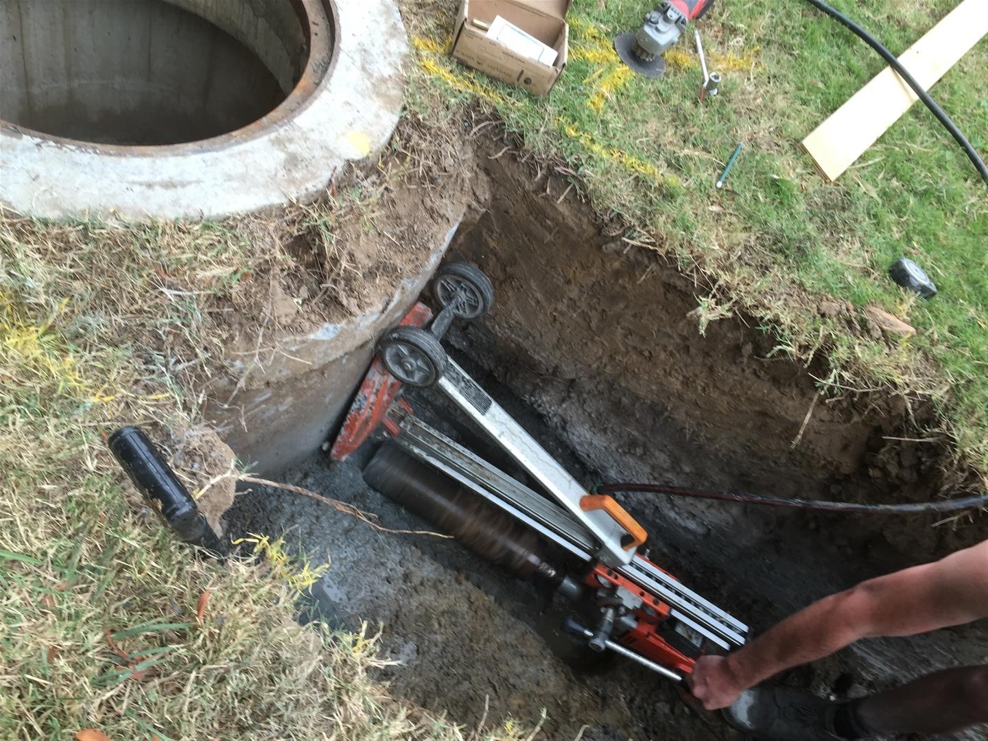 drilling sewer man hole