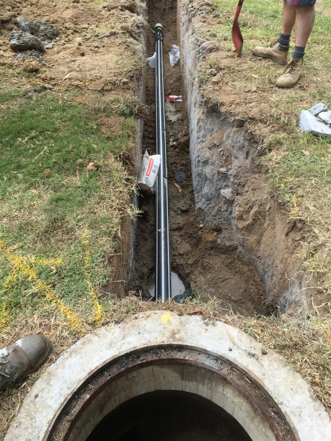 sewer man hole with pipe