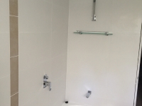 new bath & shower in bathroom