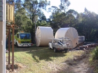 large water tank installation
